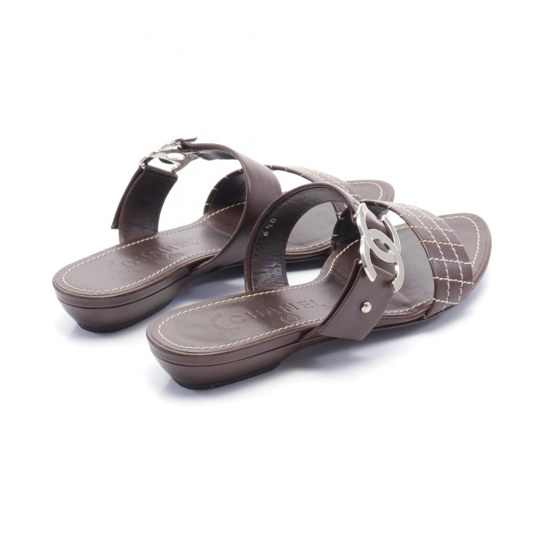 Top Quality Chanel Leather Coco Mark Sandals