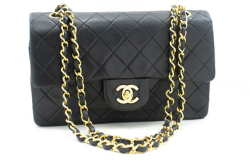 Top Quality Chanel Classic Double New 9" Chain Shoulder Bag Black Lambskin