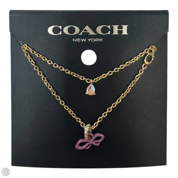 Bow Layered Necklace Gold by Coach