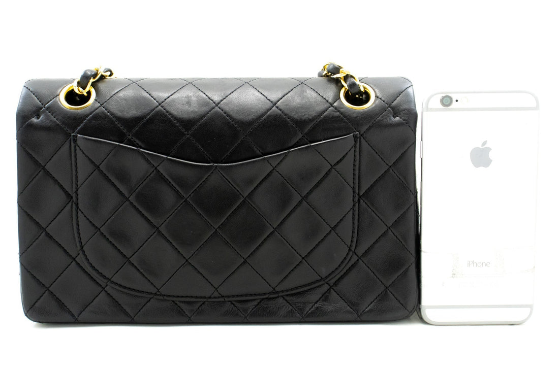 Top Quality Chanel Classic Double New 9" Chain Shoulder Bag Black Lambskin