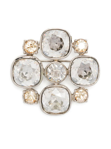 Chanel CC Crystal-Embellished Brooch