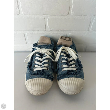 Shoes Luxury Designer By Gucci In Blue Denim, Size: 7.5
