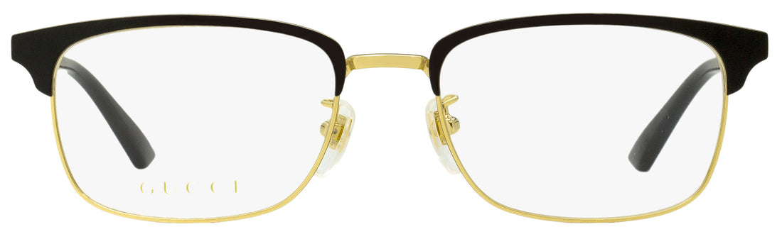 Gucci Men's Rectangular Eyeglasses GG0131O 001 Gold/Black 53mm
