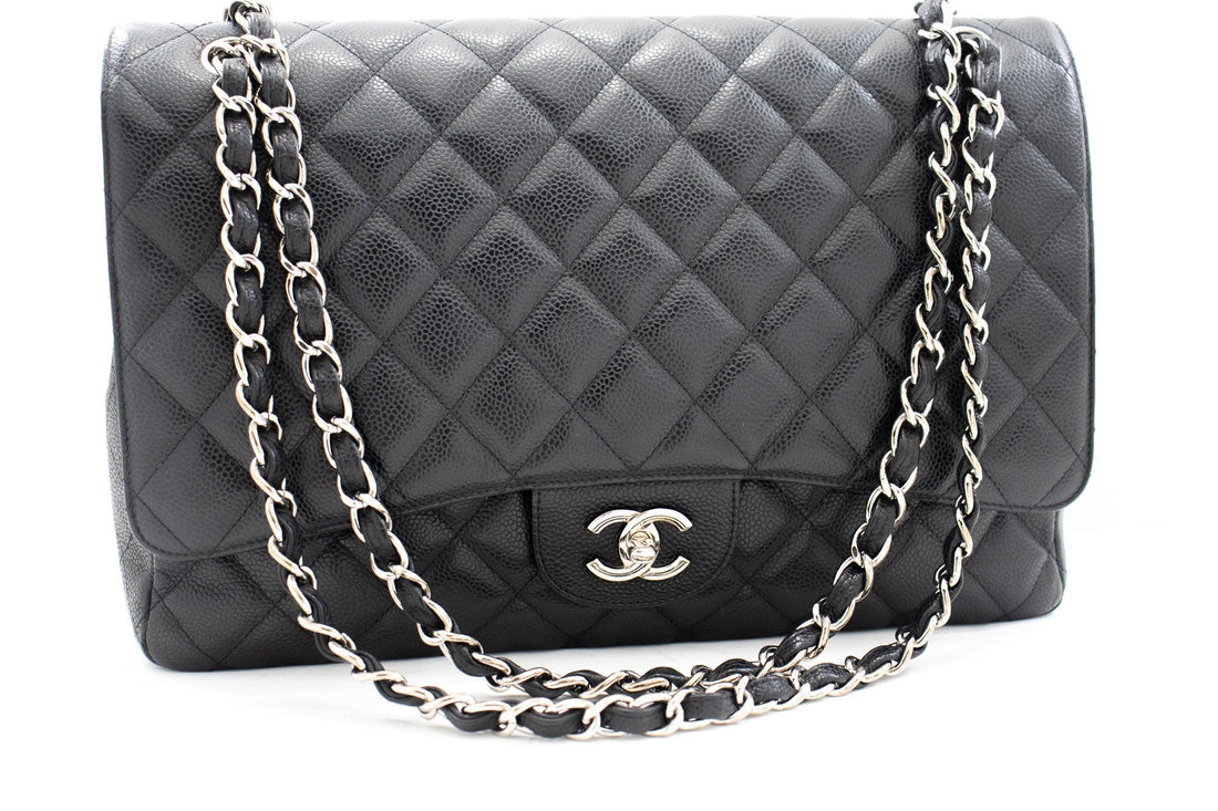 Top Quality Chanel Caviar Grained Calfskin New Chain Shoulder Bag Black 13"