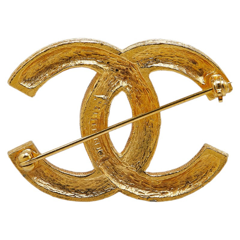 Top Quality Chanel  Coco Mark Rhinestone Brooch Gold Plated