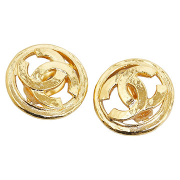 Chanel  Coco Mark Round Clip-On Earrings Gold