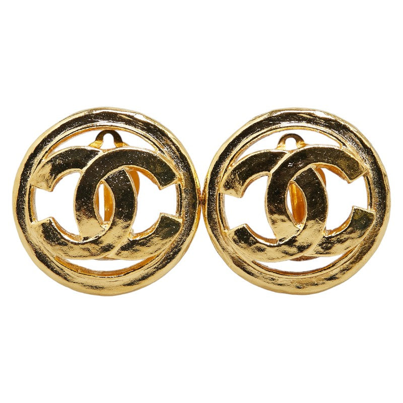 Chanel  Coco Mark Round Clip-On Earrings Gold