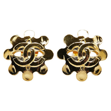 Chanel  Coco Mark Flower Earrings Gold