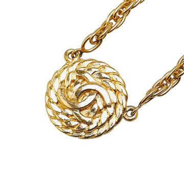 Chanel Coco no mark Round Necklace Gold