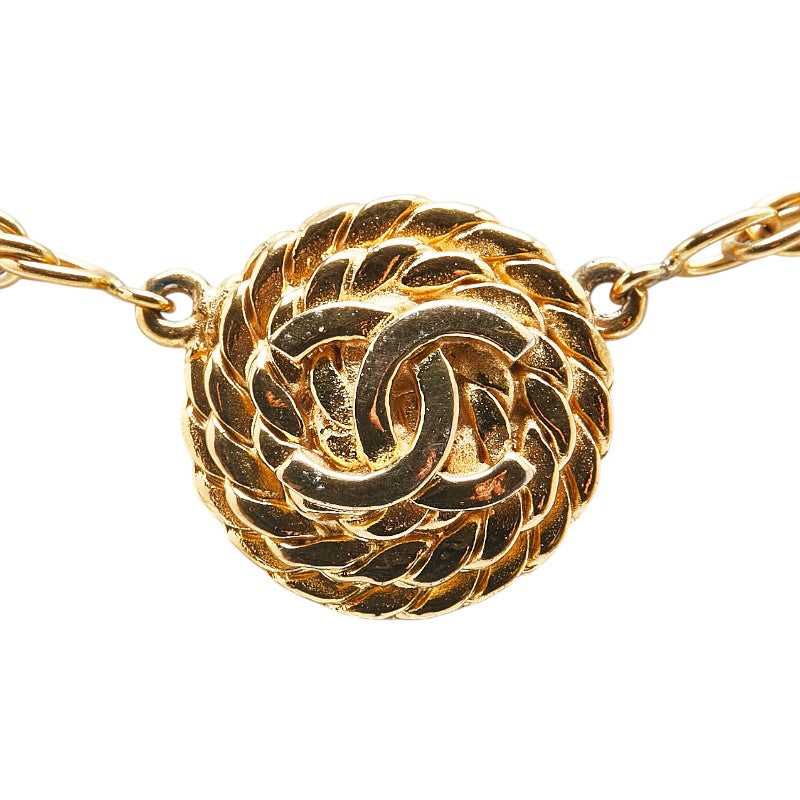 Chanel Coco no mark Round Necklace Gold