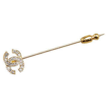 Chanel Coco no mark Rhinestone Brooch Gold