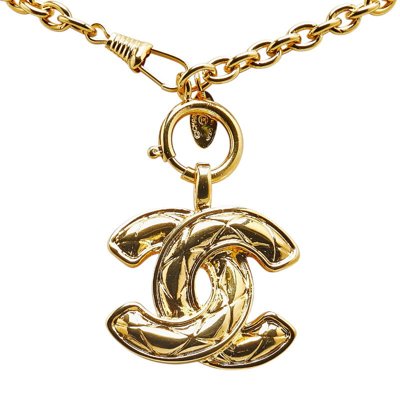 Chanel Matelasse Coco no mark Necklace Gold