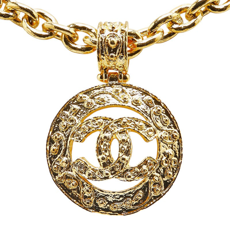 Chanel  Coco no mark Round Necklace Gold