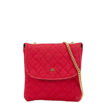 Chanel Matelasse Mini Chain Shoulder Bag Red