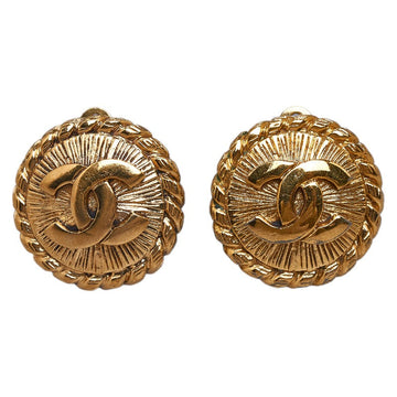 Chanel Cocono mark Chain Motif Earrings Gold  Ladies Chanel