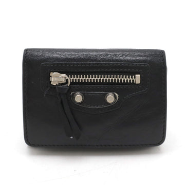 Balenciaga Classic Mini Leather Wallet Black