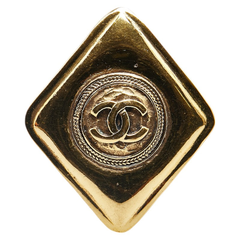 Chanel  Coco Mark Rhombus Brooch Gold