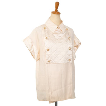Chanel Silk Quilted Pearl Blo Shirt