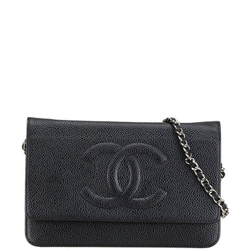 Chanel Caviar Chain Wallet Shoulder Bag