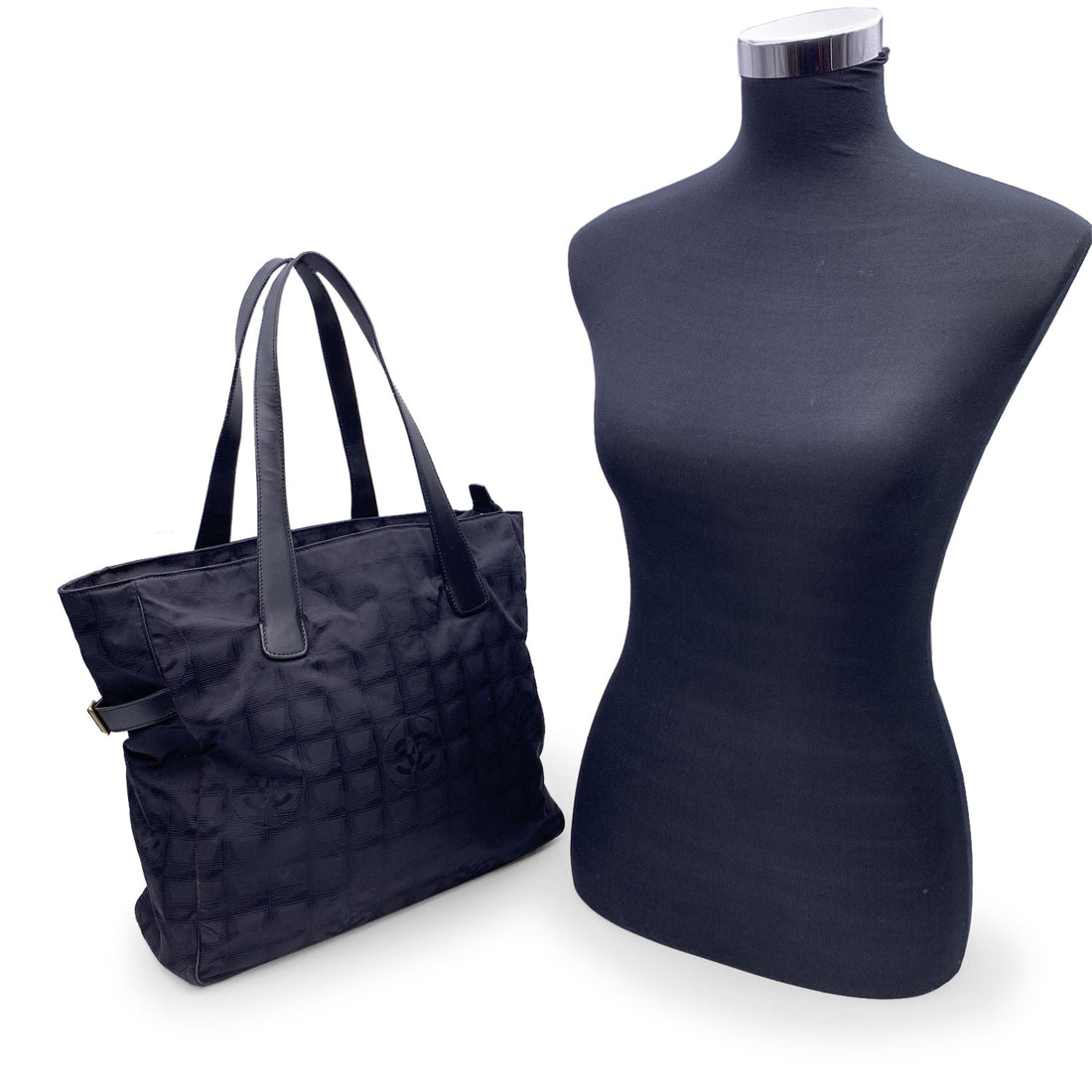 Chanel Black Nylon New Travel Line Tote Shoulder Bag S