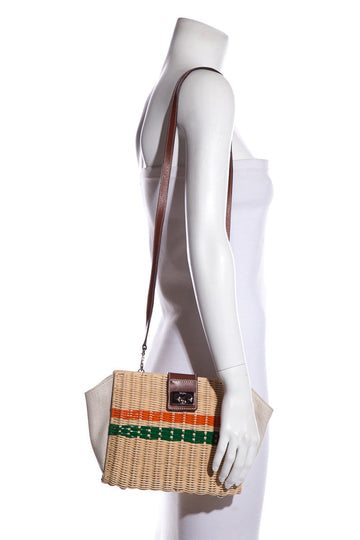 Rodo Wicker & Leather Handle Bag