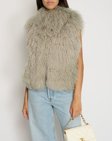 ** Pearl Street Bags Chanel 09/A Grey Mongolian Lamb Gilet FR 40 (UK 12)