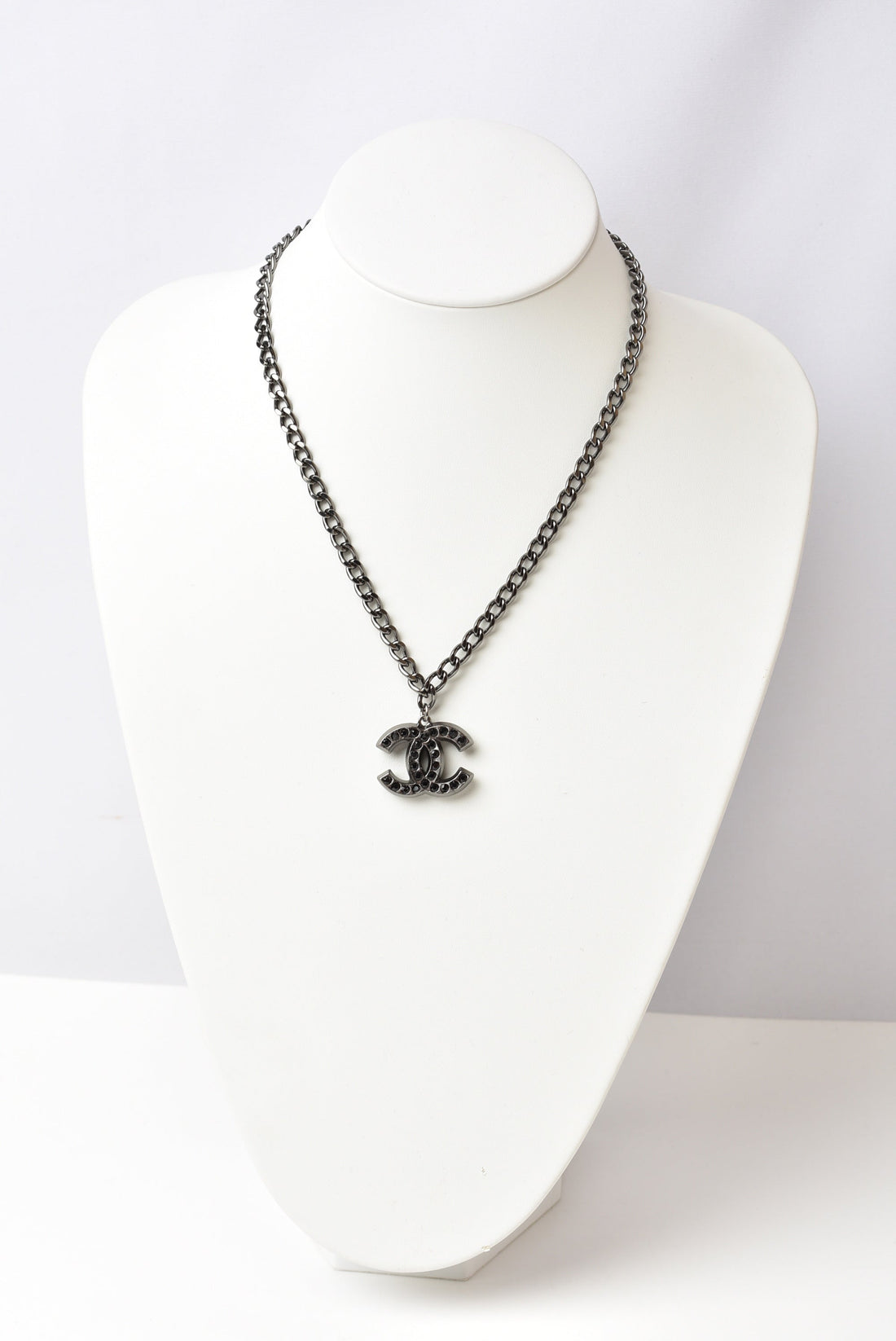 Chanel Necklace/Pendant/Bracelet Unisex Coco Mark CC Rhinestone Chrome Silver