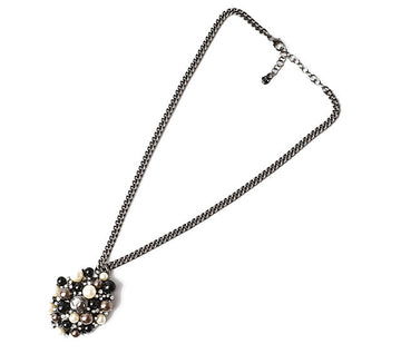 Top Quality Chanel Necklace/Pendant Resin/Faux Pearl/Rhinestone Black/White/Silver