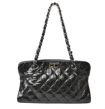 Chanel  Leather Tote Bag  Quilted Black