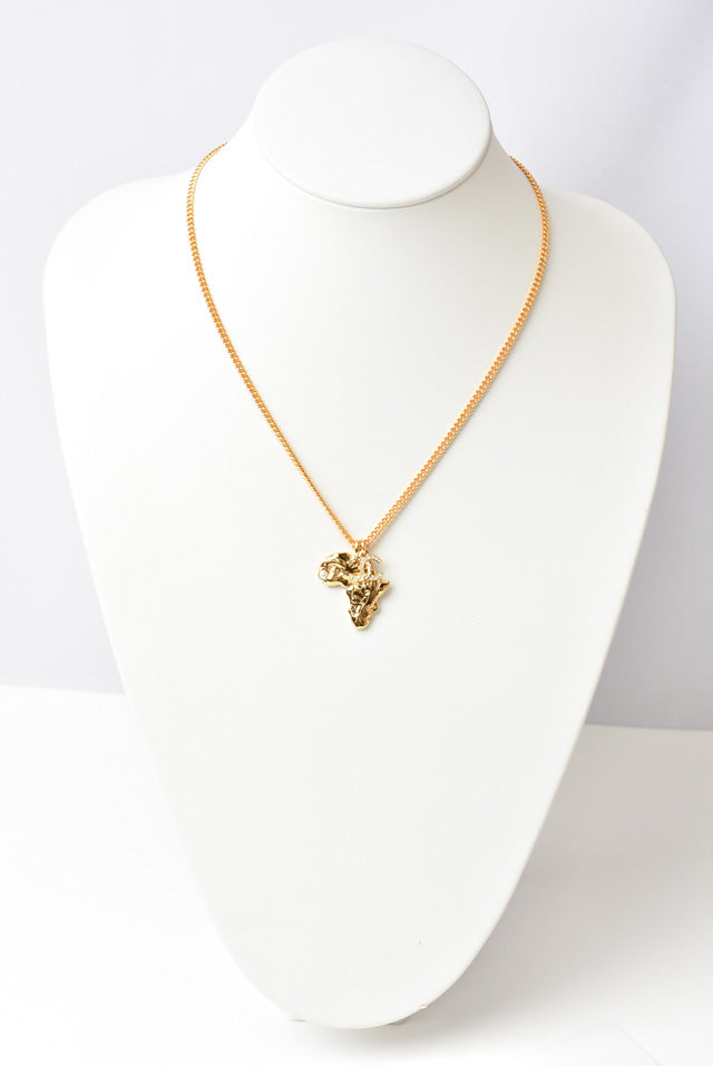 Top Quality Chanel Necklace/Pendant Chain with African Motif, CC Rhinestones, Gold