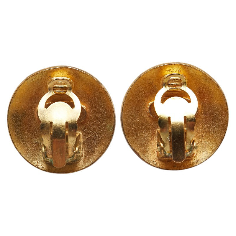 Chanel  Coco Mark Button Motif Clip-On Earrings Gold Plated