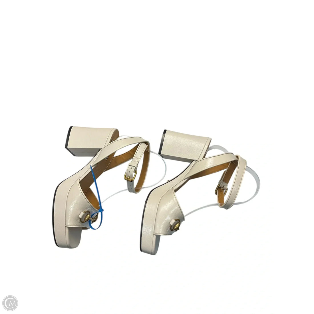 Sandals Luxury Designer By Gucci In White, Size: 9.5