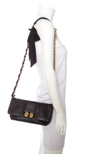 Lanvin Black Python Handbag