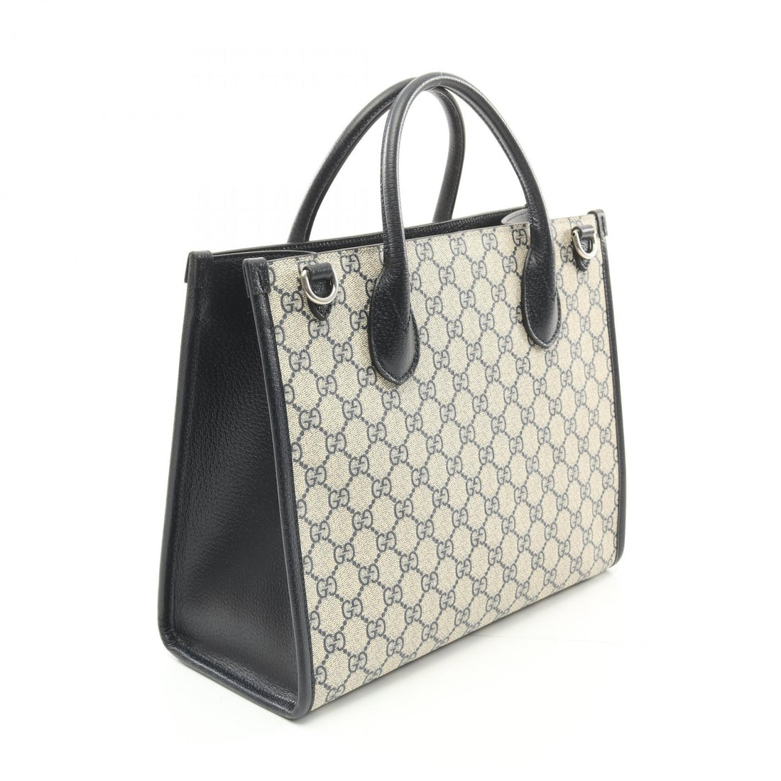 Gucci GG Supreme Tote Bag PVC Canvas Leather