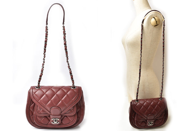 Top Quality Chanel Lambskin Chain Shoulder Saddle Bag