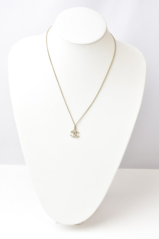 Chanel Necklace/Pendant with Rhinestones and Gold