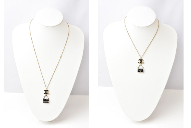 Chanel Necklace/Pendant Coco Mark Clover Motif Gold/Black