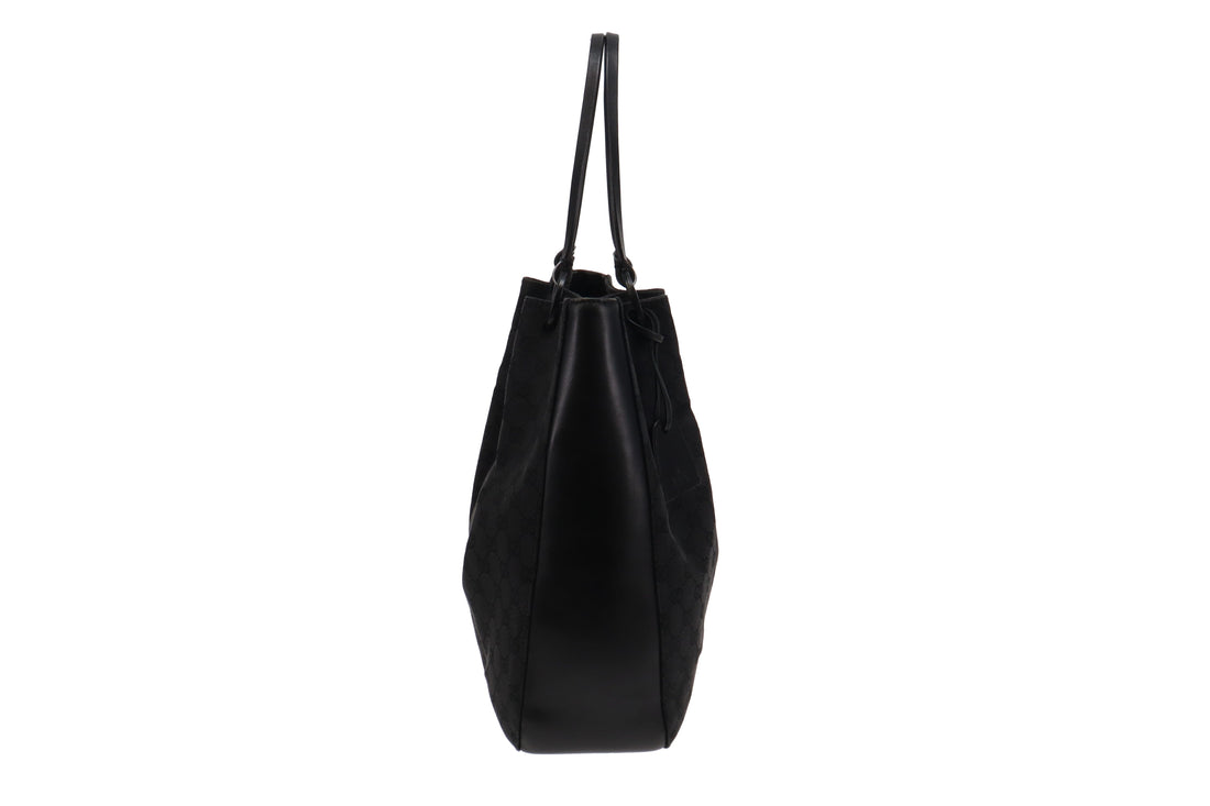 Gucci  Black GG Tote Rouched