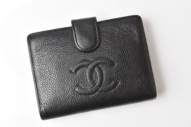 Chanel Caviar Skin  Wallet Black
