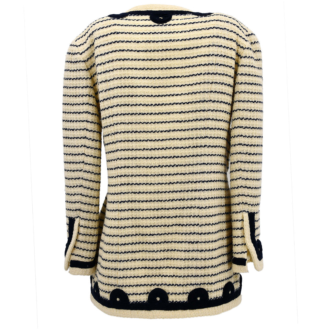 Chanel Collarless Jacket Navy #36