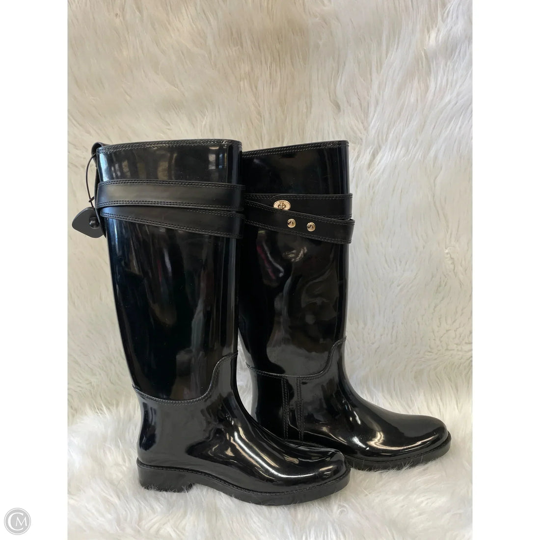Boots Designer By Coach In Black, Size: 7