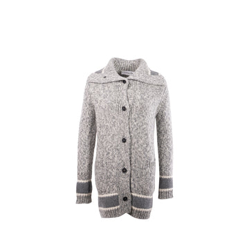 Top quality Dior Size 36 Long Cardigan Wool/Cashmere Grey/White