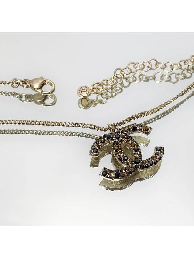 Big CC Logo Coco Cubic Gold Necklace Pendant 4VCHA16043 Chanel