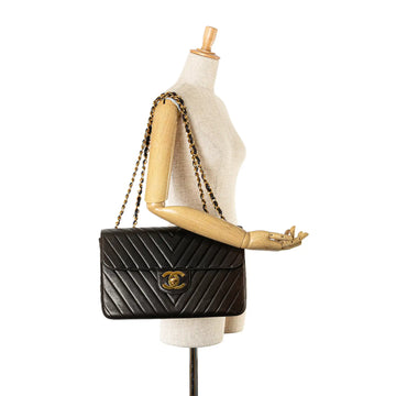 Chanel  Classic Single Flap Maxi Brown Lambskin Gold