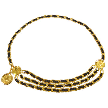 Chanel Medallion Chain Belt Black 94A Small New
