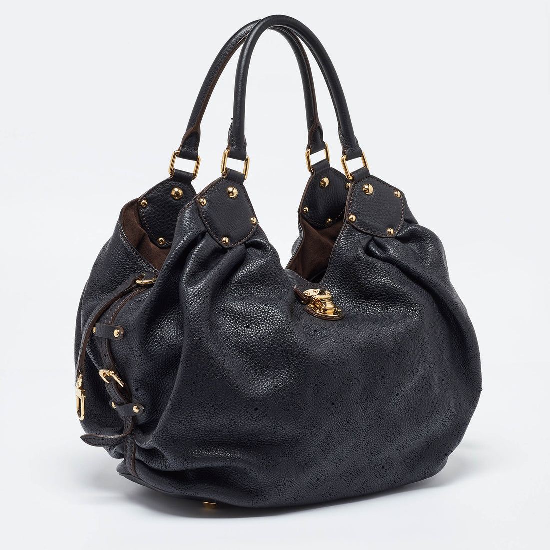Louis Vuitton Black Monogram Mahina Leather L Bag