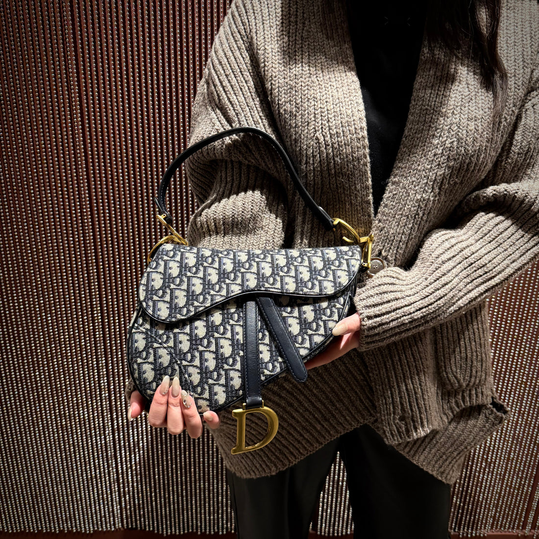 Christian Dior Blue Dior Oblique Jacquard Saddle Bag TWS