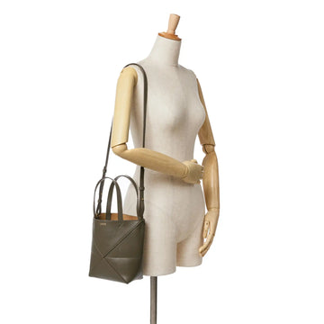 Loewe Puzzle Fold Tote Mini Brown Leather