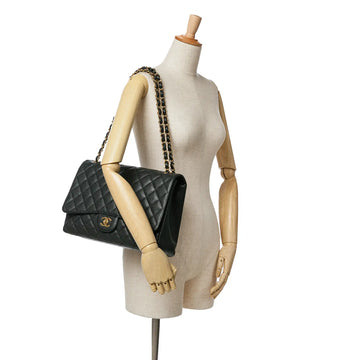 Chanel Classic Single Flap Maxi Black Caviar Gold