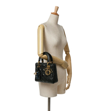 Dior Lady Dior Small Black Cannage Lambskin Gold